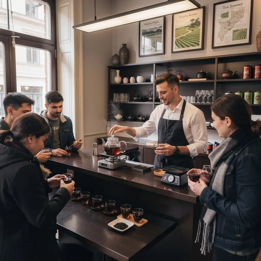 Teáscsésze, amelyben a pörkölt zöld tea és a karamell ízvilága keveredik.