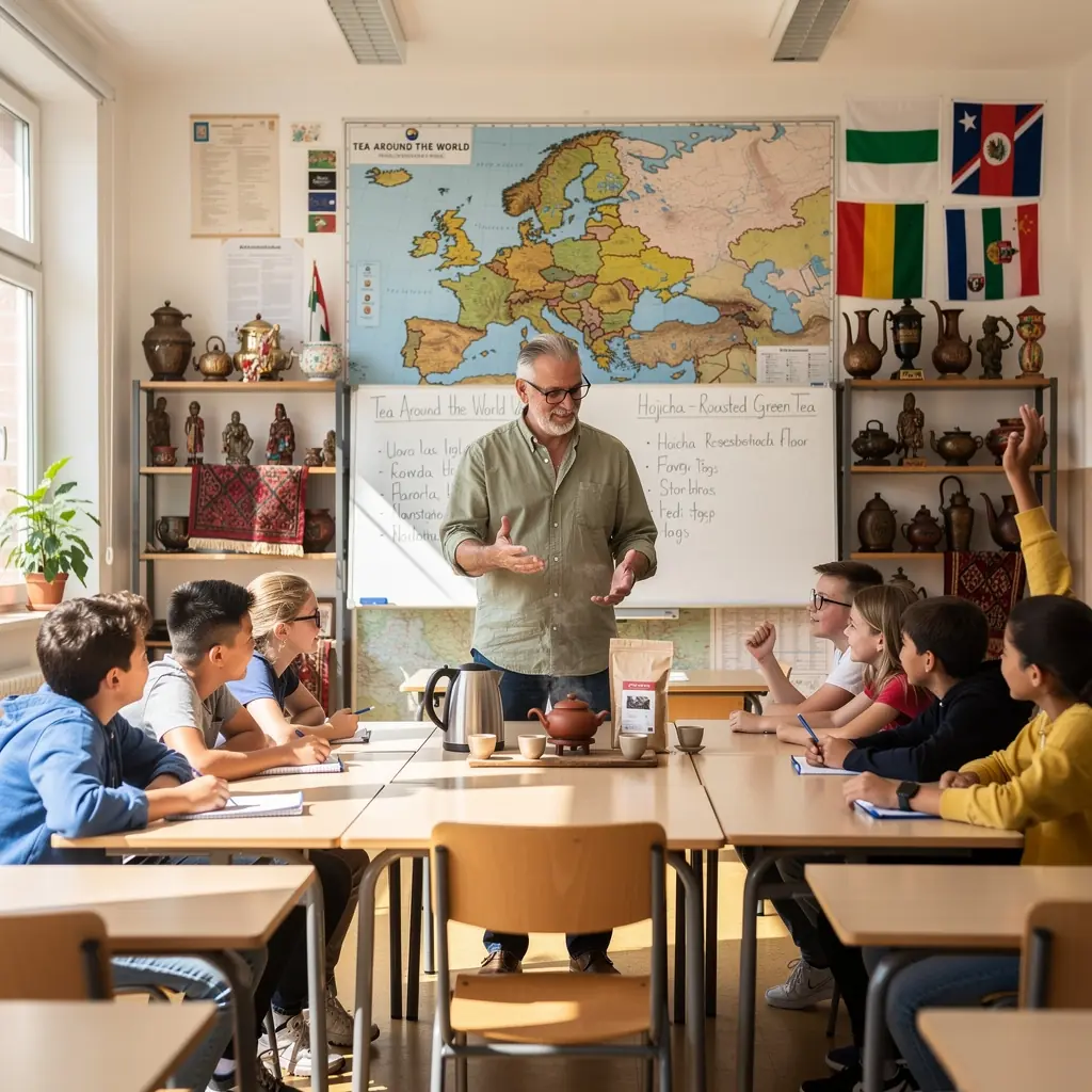 Hojicha zöld tea levelek, amelyeket pörköltek, gyönyörű barna színben.